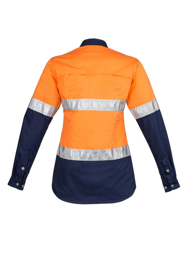 Syzmik Womens Hi Vis Spliced Industrial Shirt - Hoop Taped v - WEARhouse