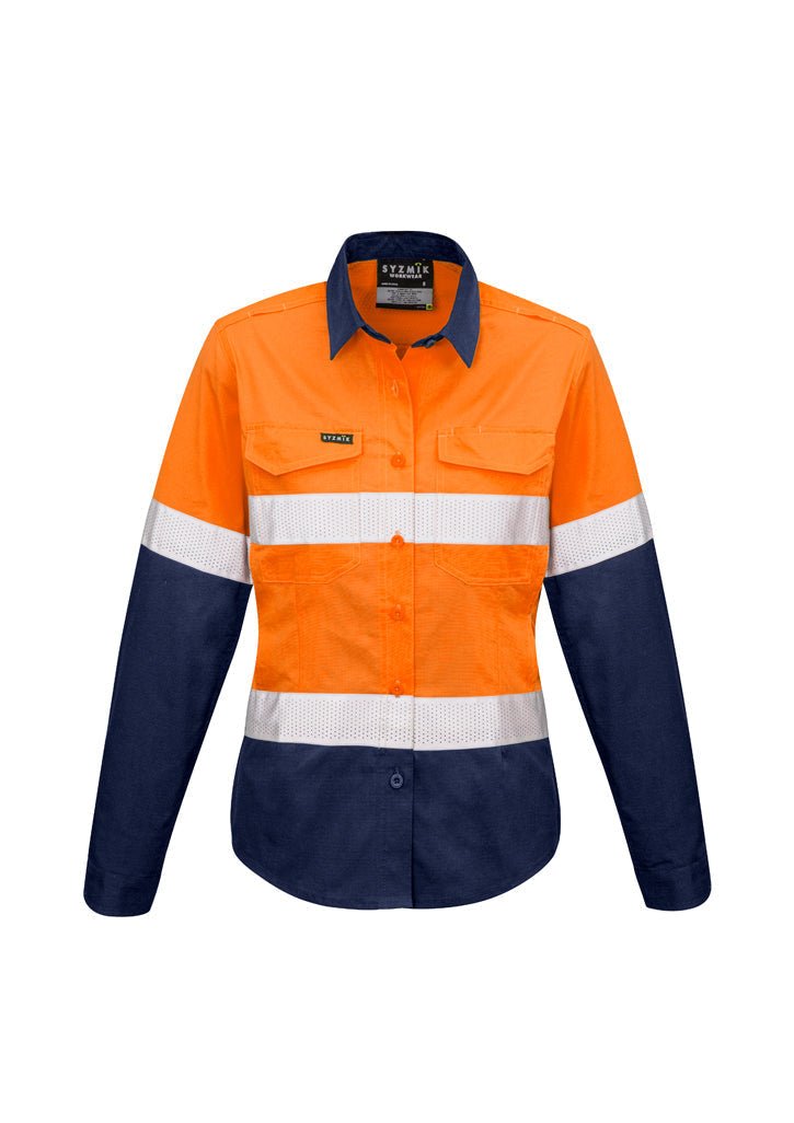 Syzmik Womens Rugged Cooling Taped Hi Vis Spliced Shirt ZW720 - WEARhouse