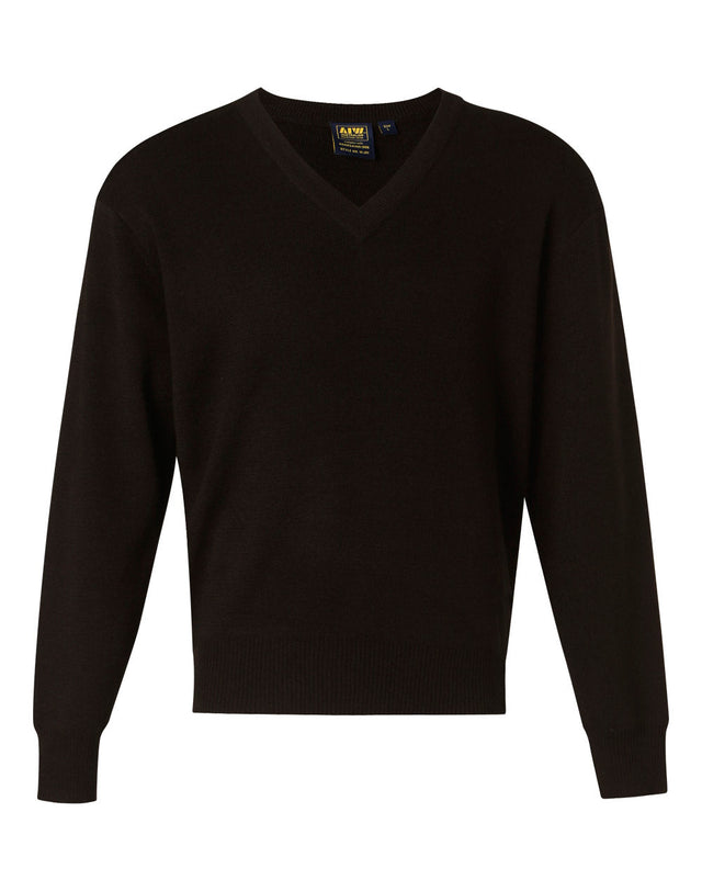 WJ01 Unisex Wool/ Acrylic V-Neck Jumper - WEARhouse