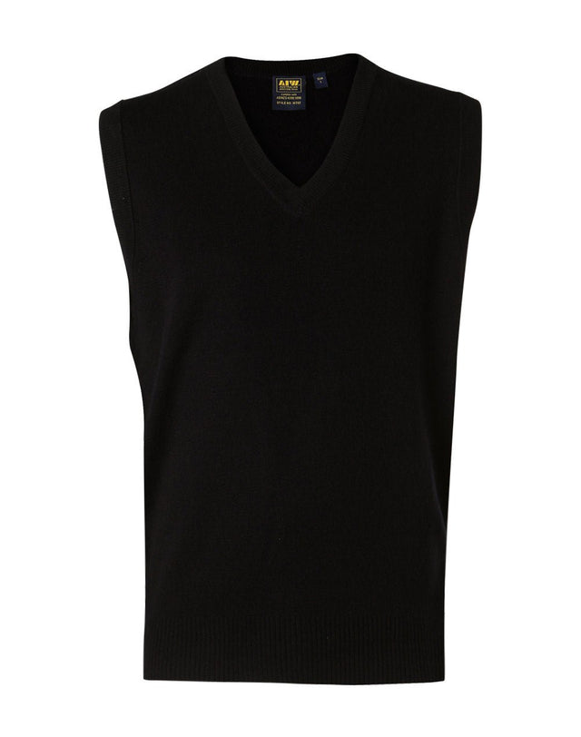 WJ02 UNISEX WOOL/ACRYLIC V-NECK VEST - WEARhouse