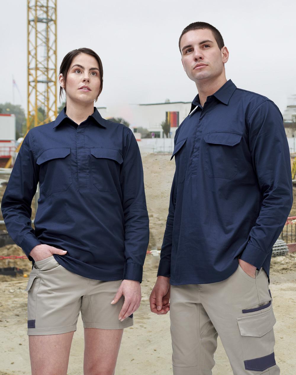 WT12 UNISEX COOL BREEZE CLOSED FRONT LS WORK SHIRT - WEARhouse
